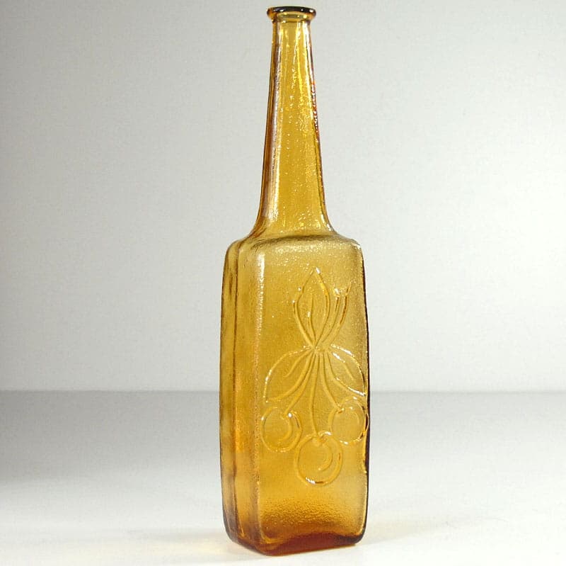 Butelka dekoracyjna, szkło żółte, Empoli, Włochy, lata 60. - 39134