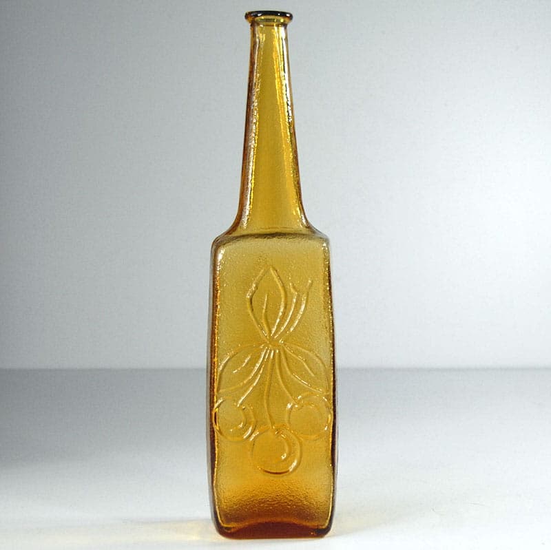 Butelka dekoracyjna, szkło żółte, Empoli, Włochy, lata 60. - 39133