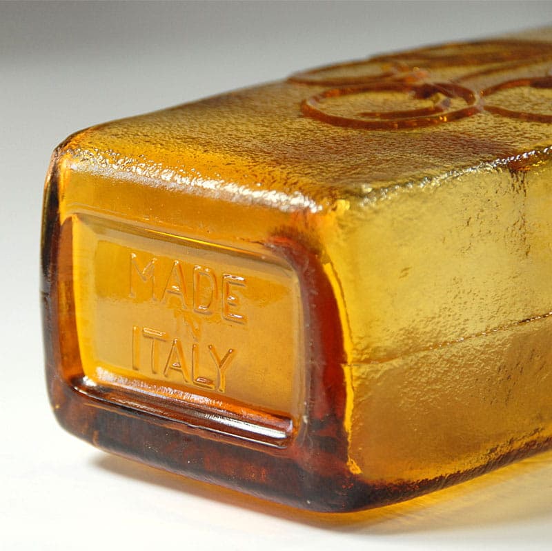 Butelka dekoracyjna, szkło żółte, Empoli, Włochy, lata 60. - 39136