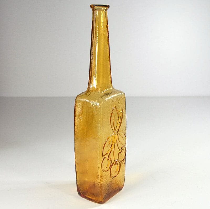 Butelka dekoracyjna, szkło żółte, Empoli, Włochy, lata 60. - 39132