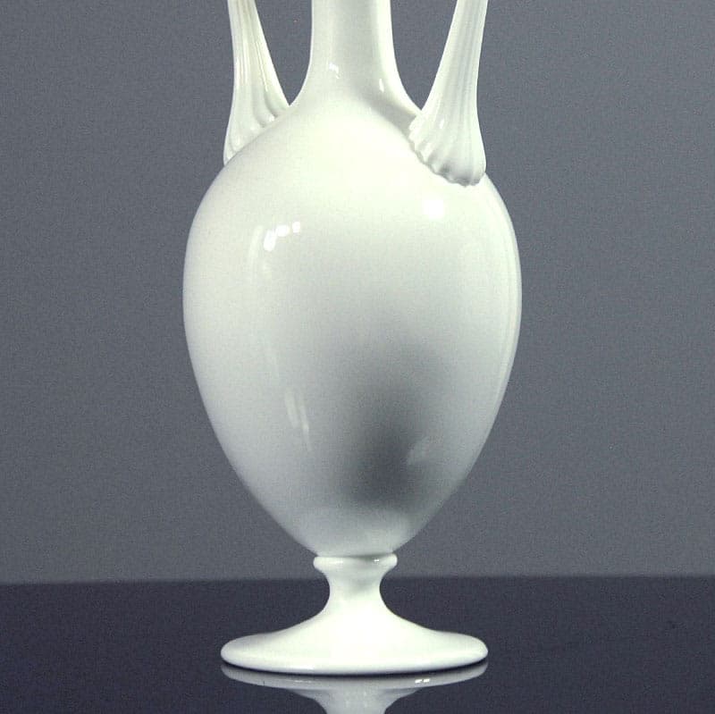 Wazon amfora, biały, szkło, Murano, Włochy, lata 30. - 39121