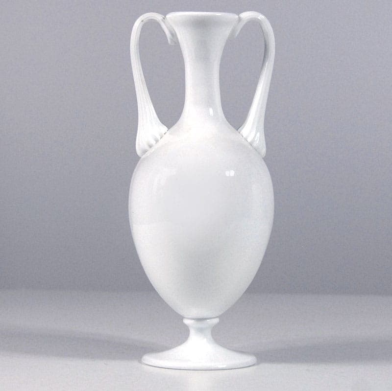 Wazon amfora, biały, szkło, Murano, Włochy, lata 30. - 39119