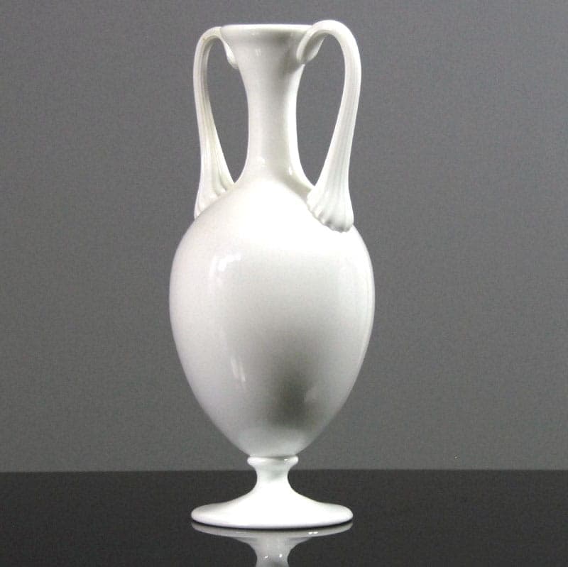 Wazon amfora, biały, szkło, Murano, Włochy, lata 30. - 39118