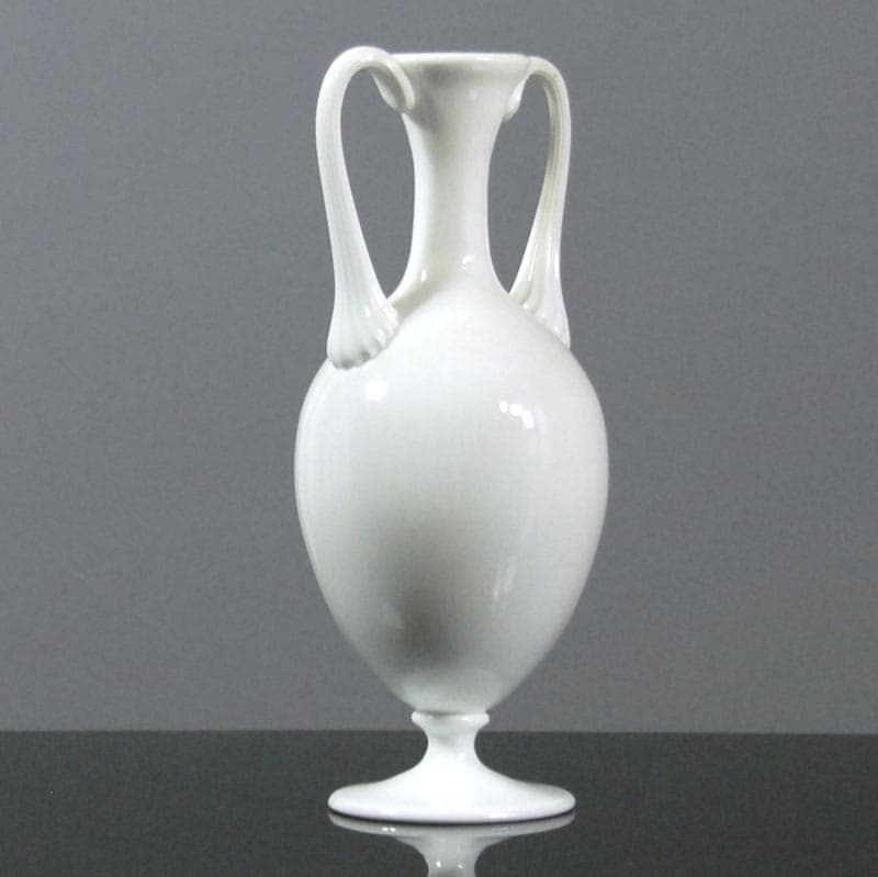 Wazon amfora, biały, szkło, Murano, Włochy, lata 30. - 39117