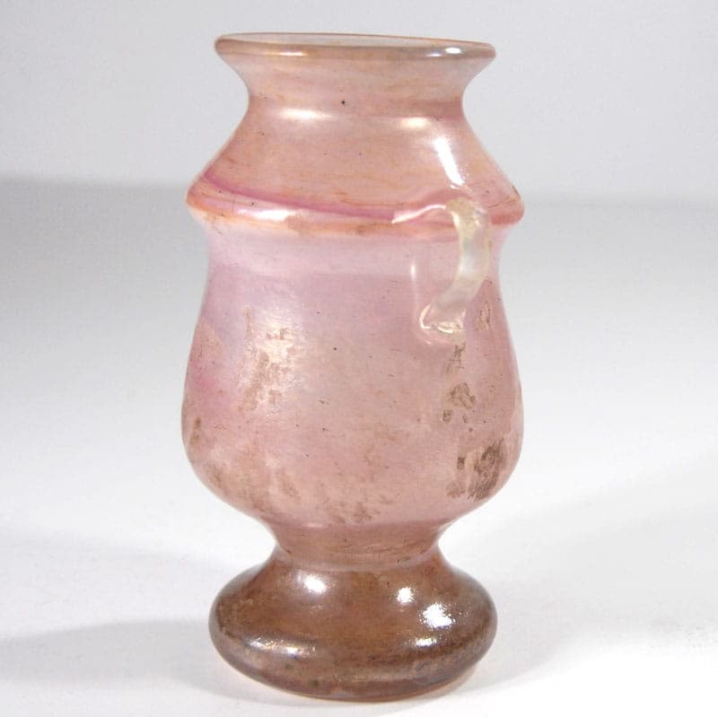 Wazon amfora Scavo, różowy, szkło, lata 20. - 39089