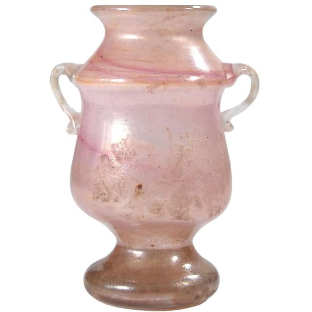 Wazon amfora Scavo, różowy, szkło, lata 20. - WYMIARY