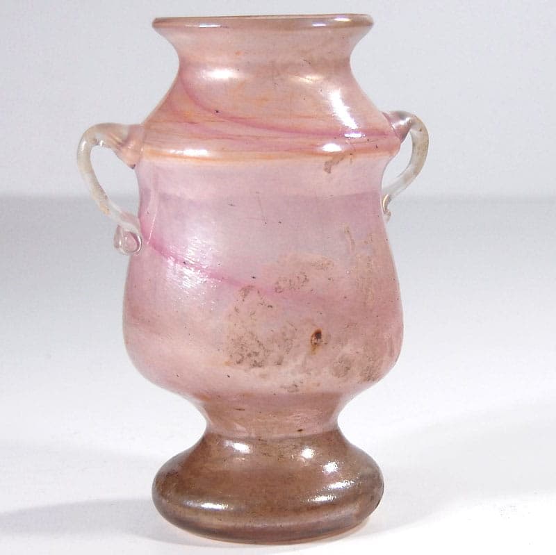 Wazon amfora Scavo, różowy, szkło, lata 20. - 39088