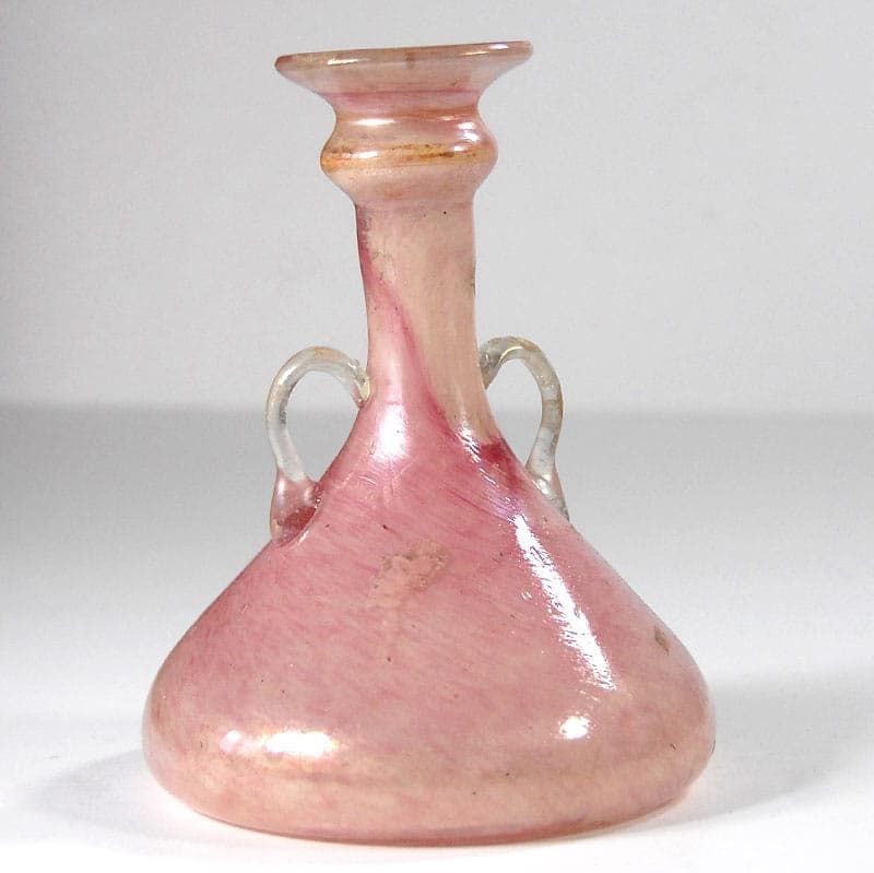 Wazon amfora Scavo, różowy, szkło, lata 20. - 39083