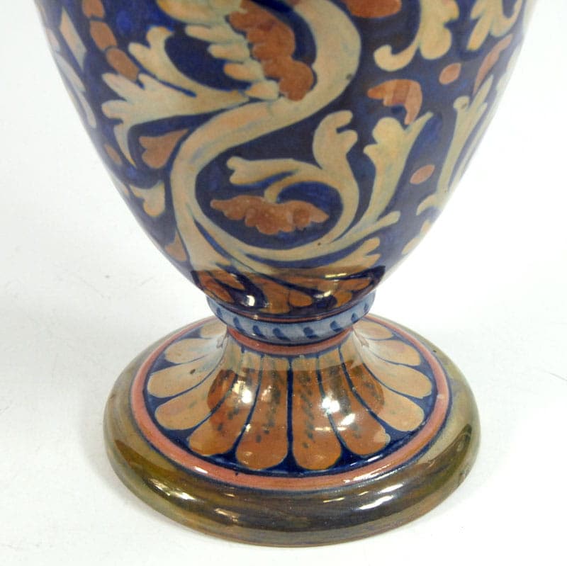 Wazon, majolika niebieski, proj. A. Rubboli, Włochy, lata 30. - 39070