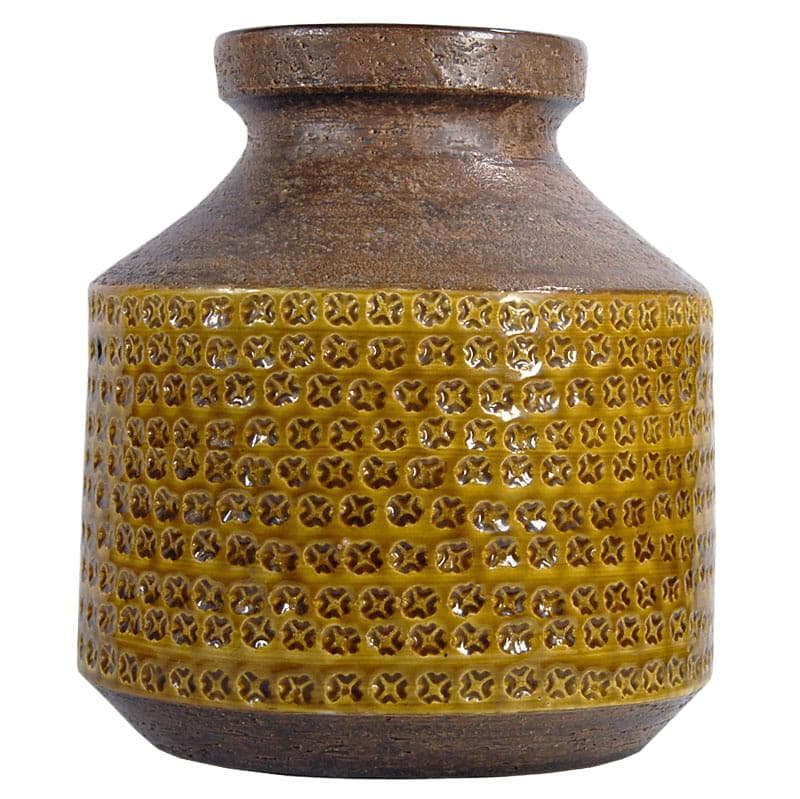 Ceramic vase, yellow, by A. Londi, Bitossi, Italy, 1960s.