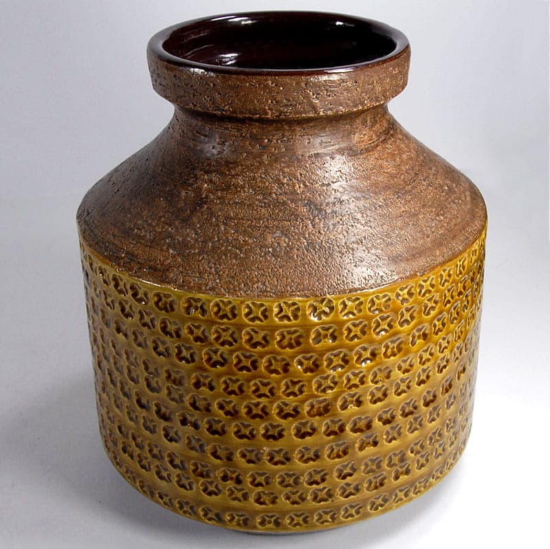 Ceramic vase, yellow, by A. Londi, Bitossi, Italy, 1960s. - 39010