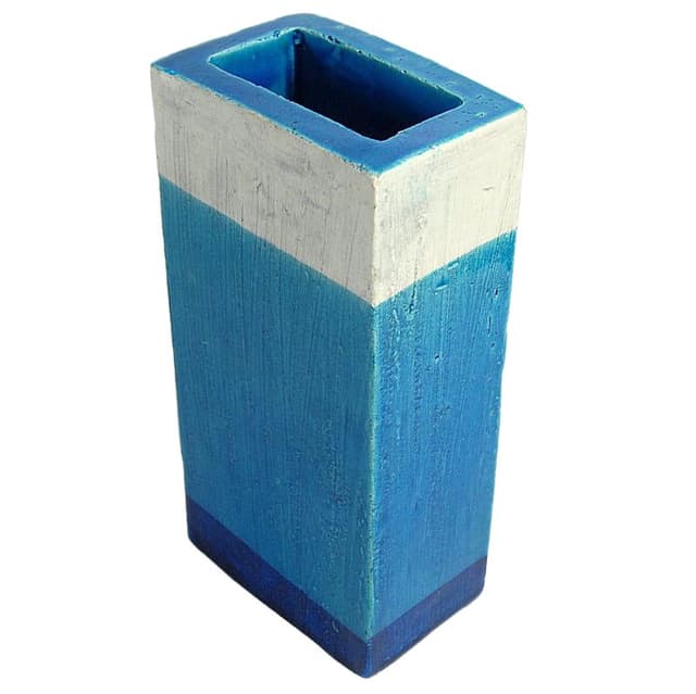 Wazon Rimini Blue, ceramika niebieska, proj. A. Londi, Bitossi, Włochy, lata 60. - WYMIARY