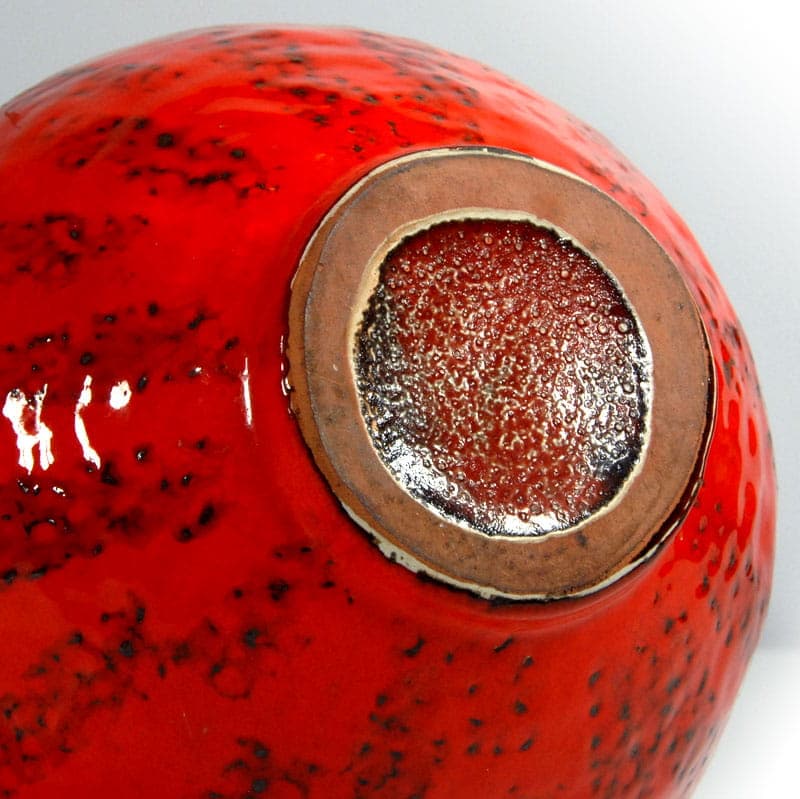 Vase fat lava, red ceramics, by G. Heuckeroth, Germany, 1960s. - 39267