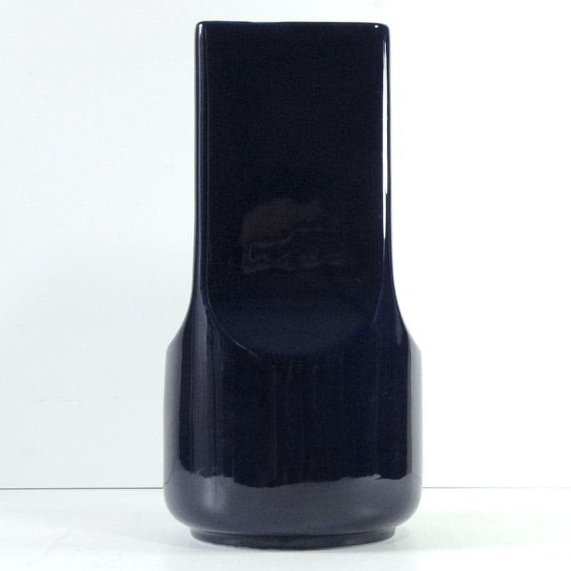 Vase Op Art, navy blue, ceramics, by Studio O.P.I. for Gabianelli, Italy, 1970s. - 39239