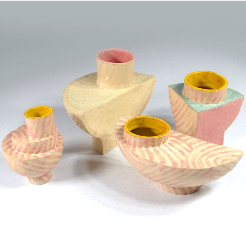 Set of modular vessels JWP, multicolor ceramics, by J. Wysocka-Panasiewicz, Poland, 21st c. - 39180