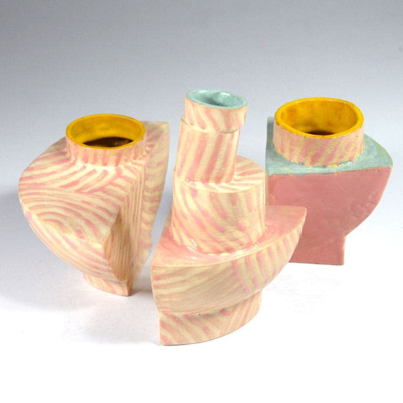 Set of modular vessels JWP, multicolor ceramics, by J. Wysocka-Panasiewicz, Poland, 21st c. - 39186