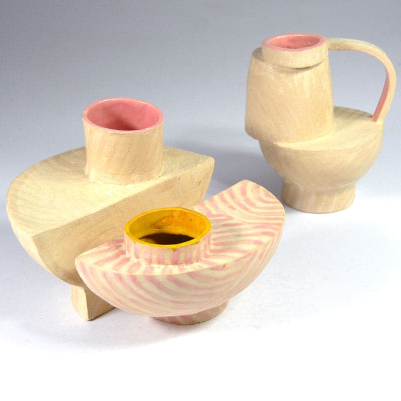 Set of modular vessels JWP, multicolor ceramics, by J. Wysocka-Panasiewicz, Poland, 21st c. - 39184