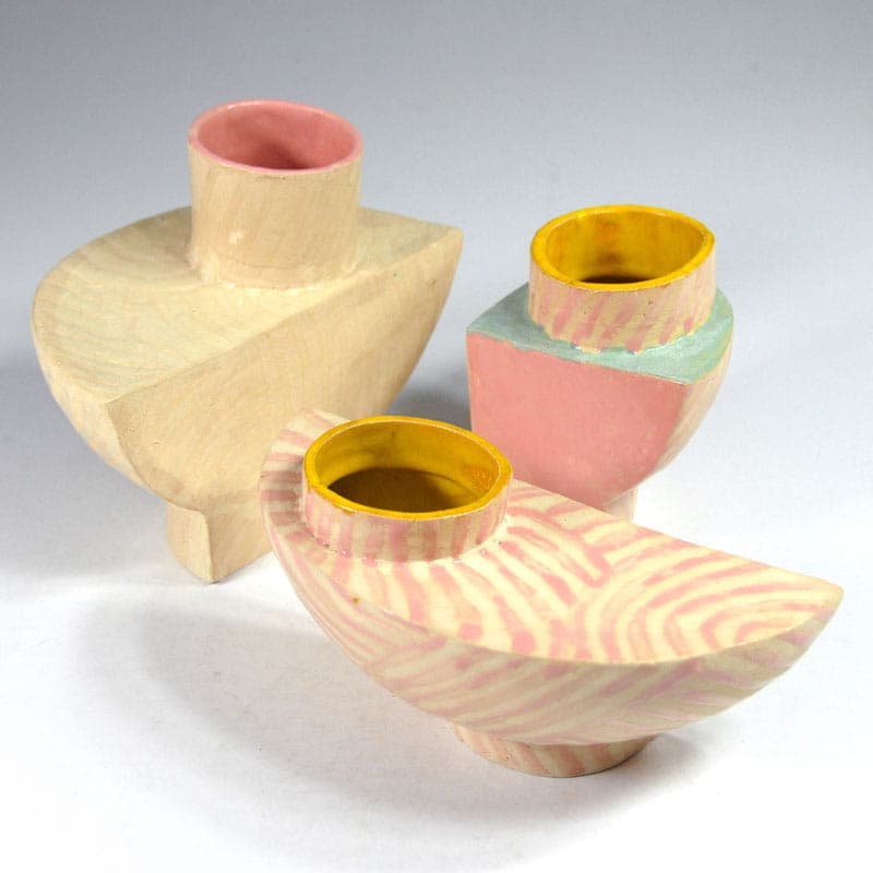 Set of modular vessels JWP, multicolor ceramics, by J. Wysocka-Panasiewicz, Poland, 21st c. - 39181