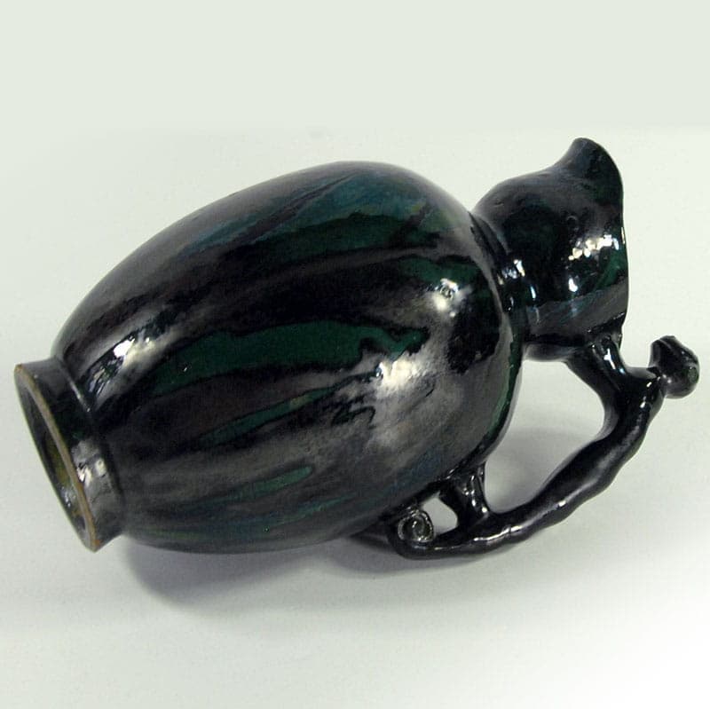 Dzban Art Nouveau, czarny, ceramika, Belgia, lata 30. - 39162