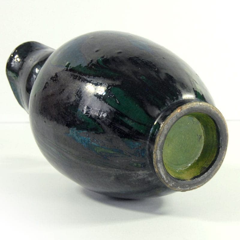 Dzban Art Nouveau, czarny, ceramika, Belgia, lata 30. - 39163