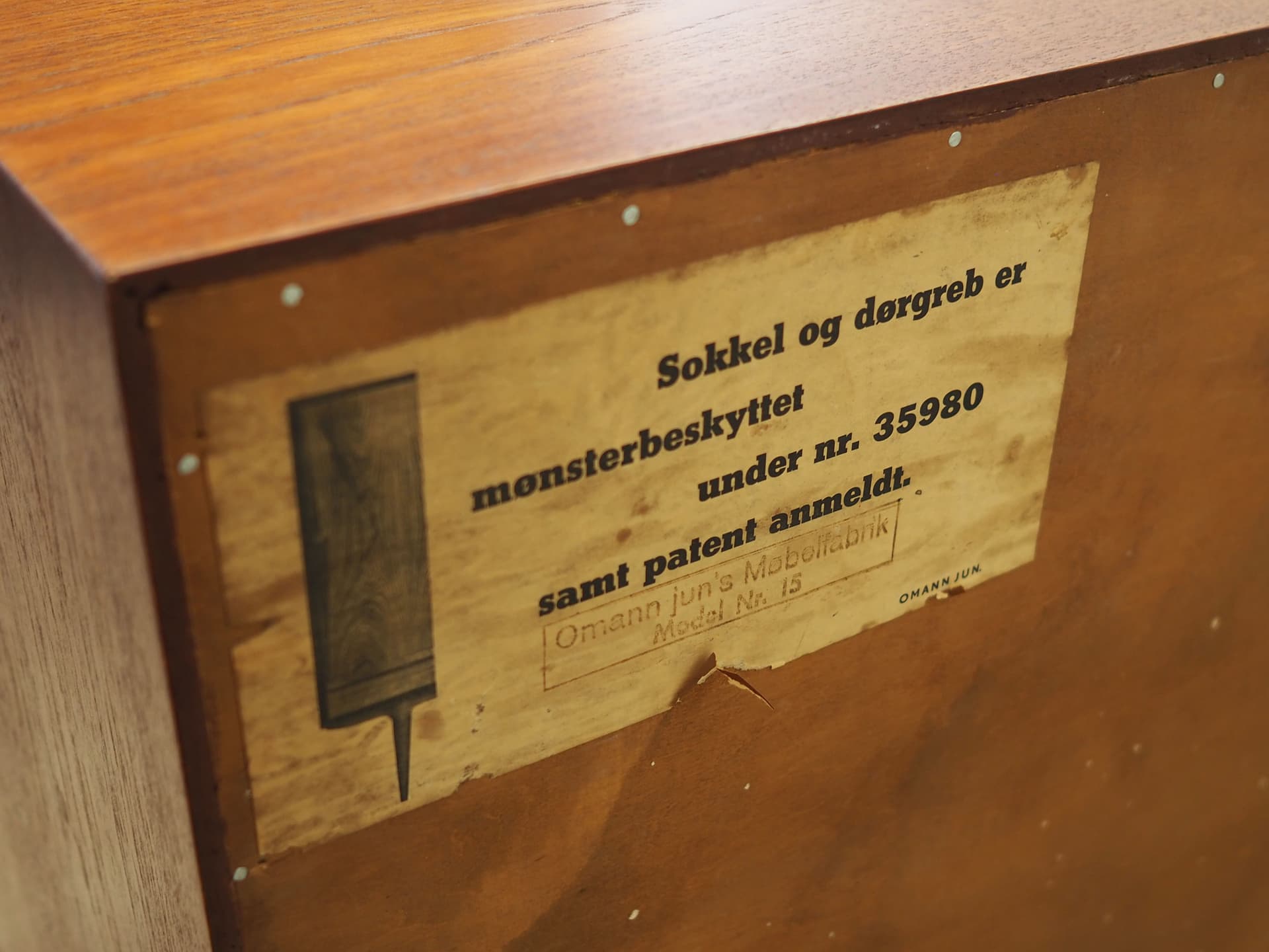 Highboard, teak brązowy ciemny, Omann Jun, Dania, lata 70. - 55989