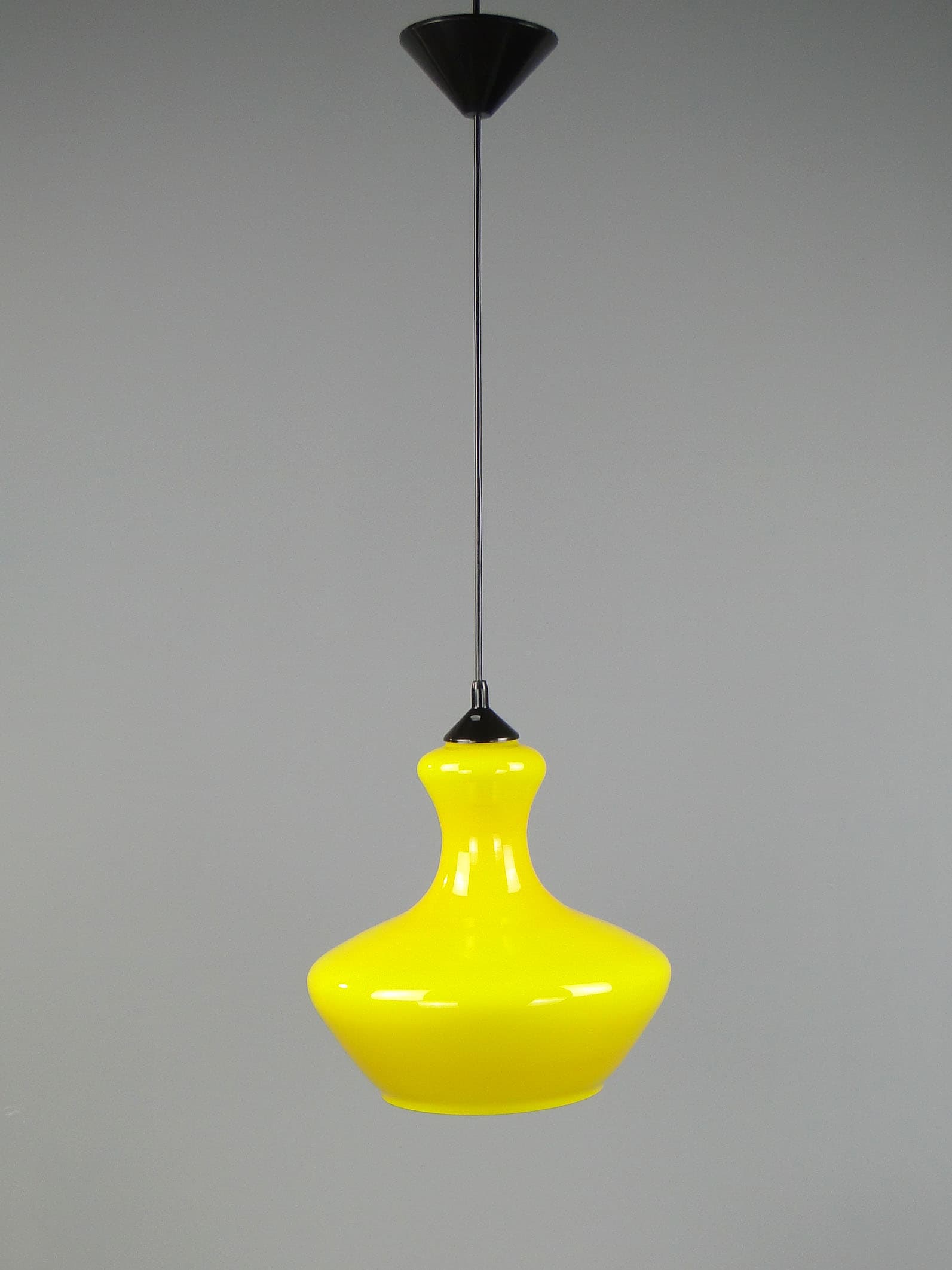 Pendant lamp Pop Art, yellow glass, Polam, Poland, 1960s. - 40715