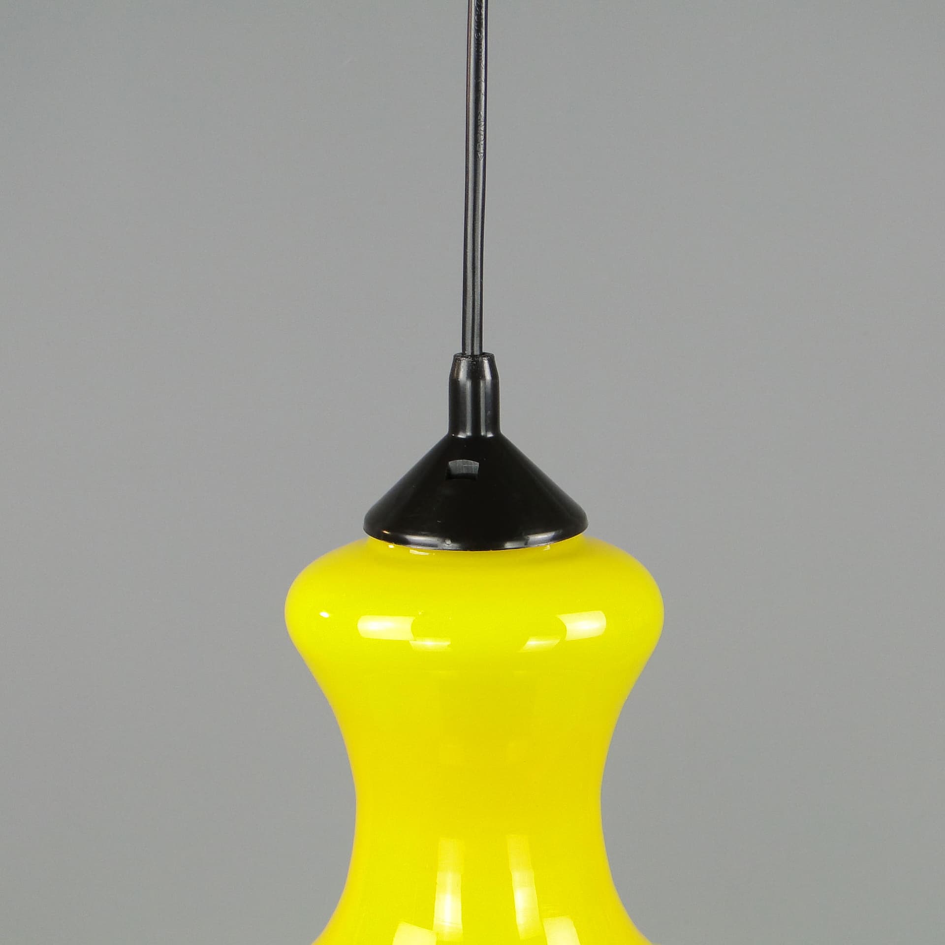 Pendant lamp Pop Art, yellow glass, Polam, Poland, 1960s. - 40718