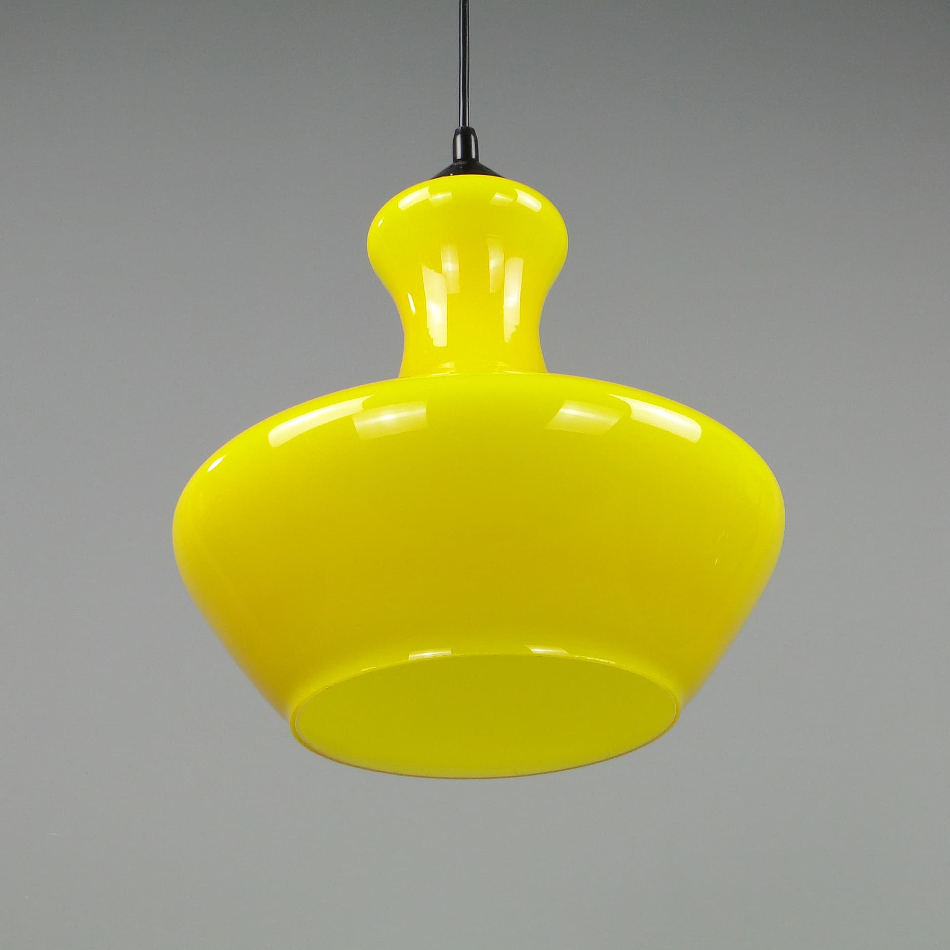 Pendant lamp Pop Art, yellow glass, Polam, Poland, 1960s. - 40720