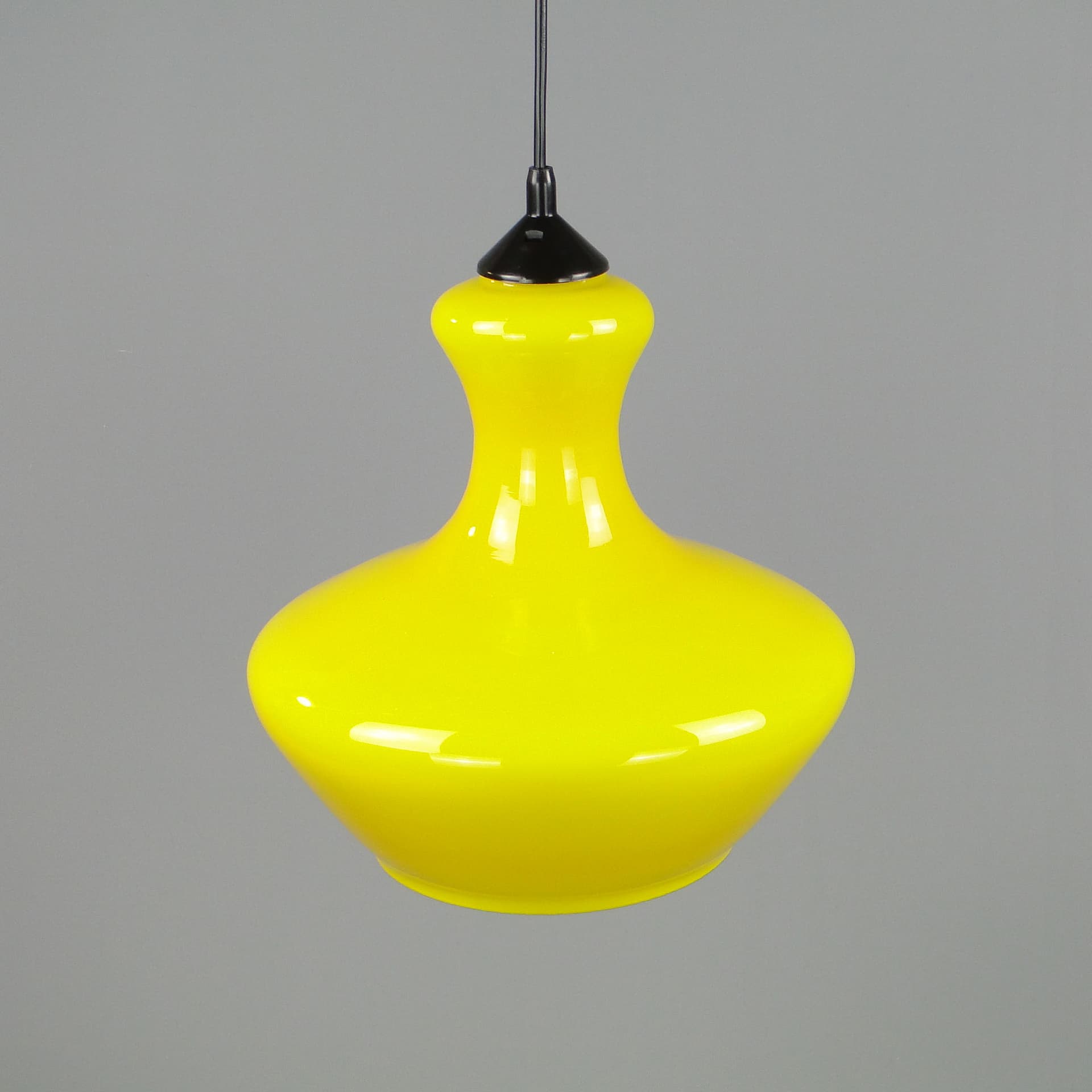 Pendant lamp Pop Art, yellow glass, Polam, Poland, 1960s. - 40717