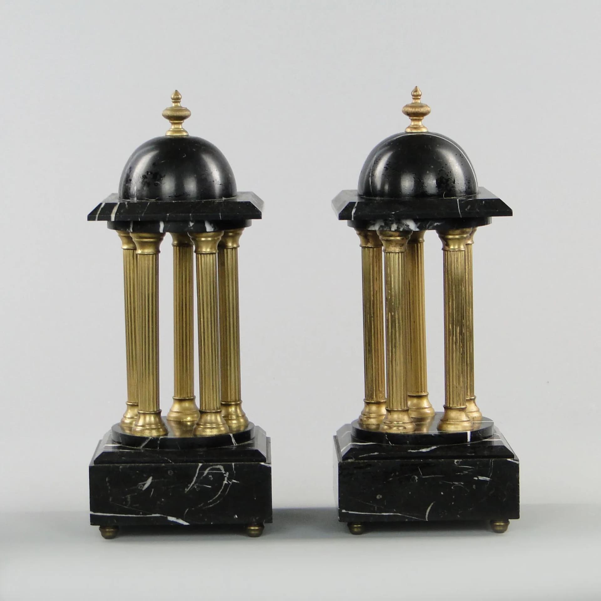 Para przystawek altany, czarny marmur, brąz, Francja, XIX w. - 40697