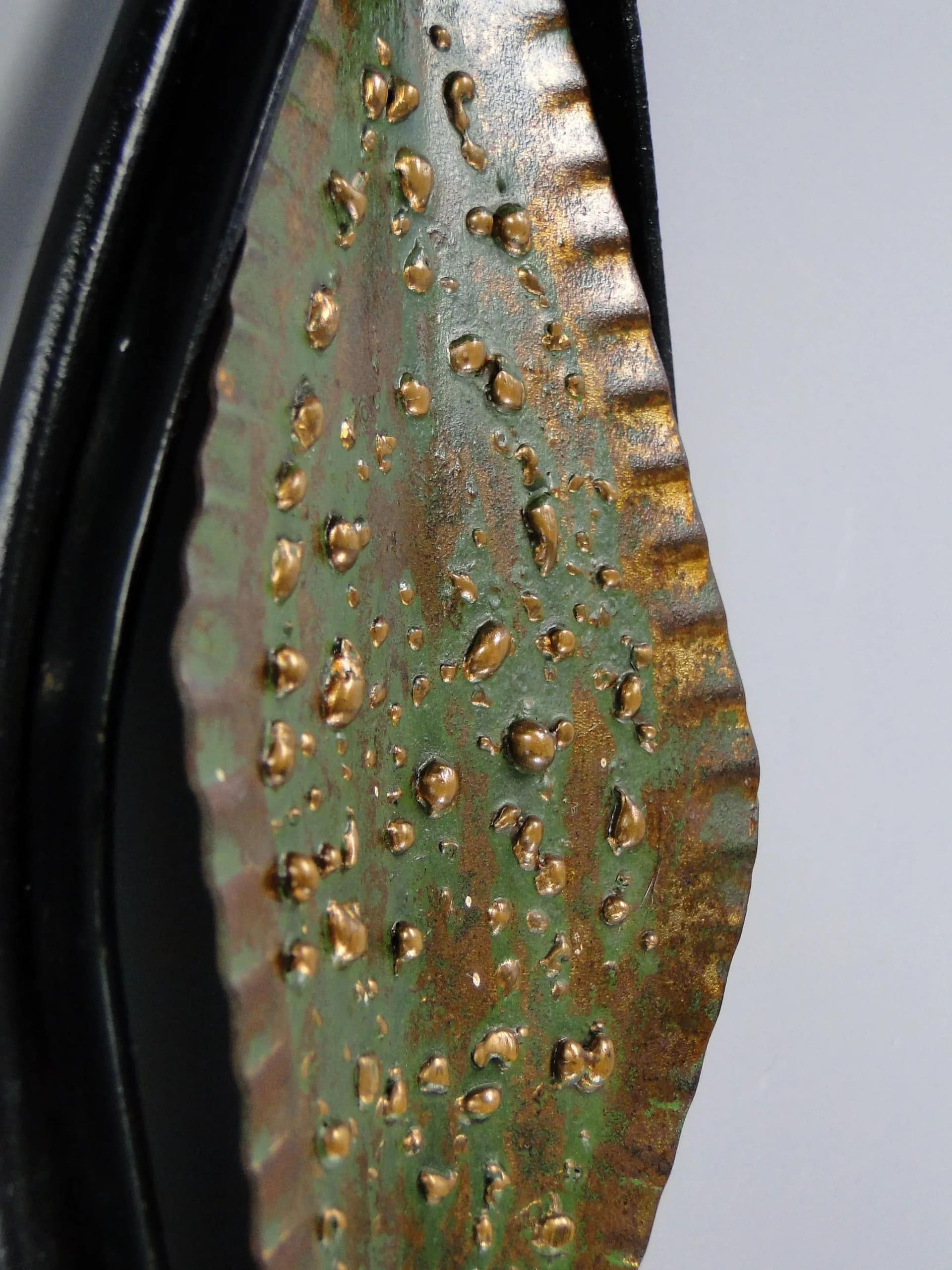 Para kinkietów, czarny stal, miedź miedziany, Polska, lata 60. - 40694