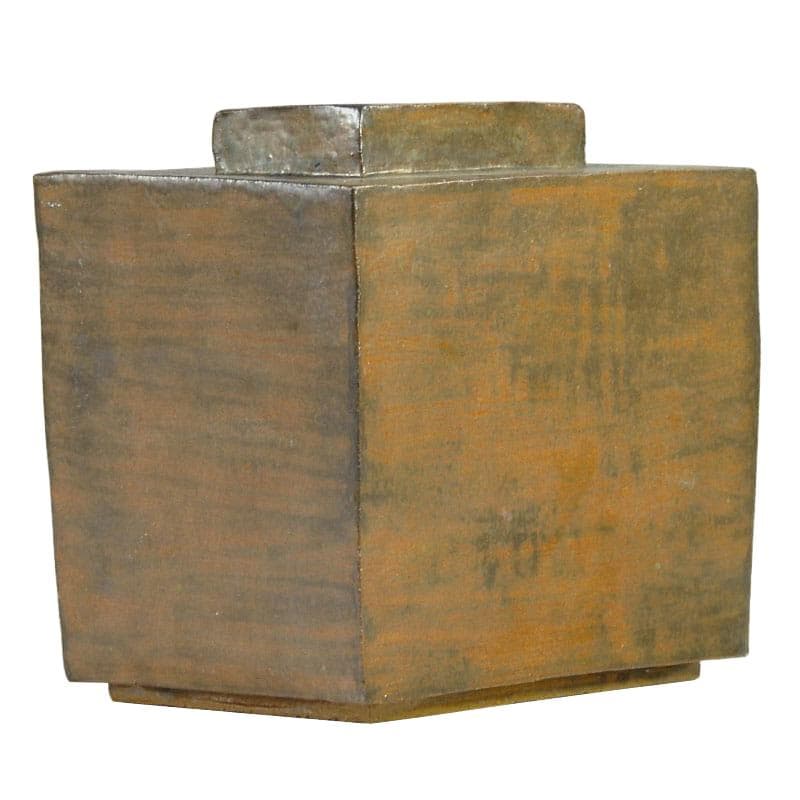 Wazon brutalistyczny, brązowy, ceramika, Niemcy, lata 70.