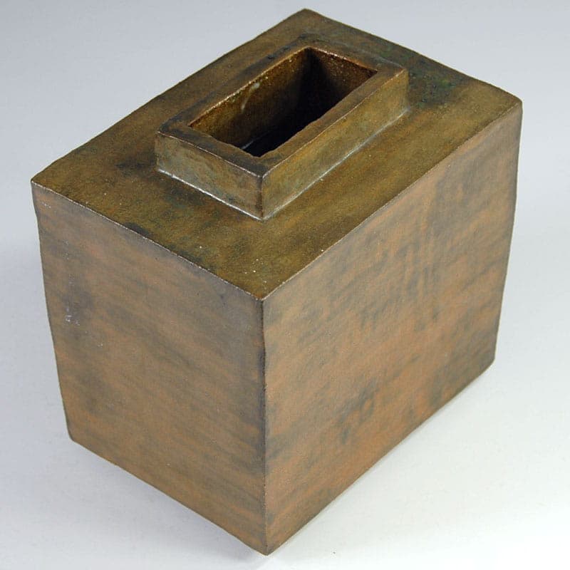 Wazon brutalistyczny, brązowy, ceramika, Niemcy, lata 70. - 39538