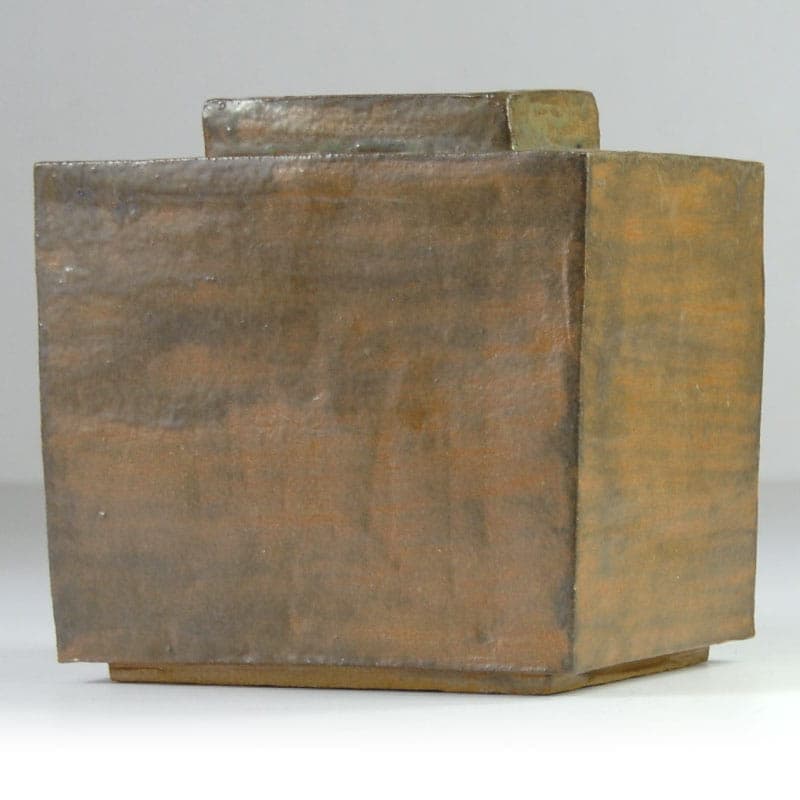 Wazon brutalistyczny, brązowy, ceramika, Niemcy, lata 70. - 39534