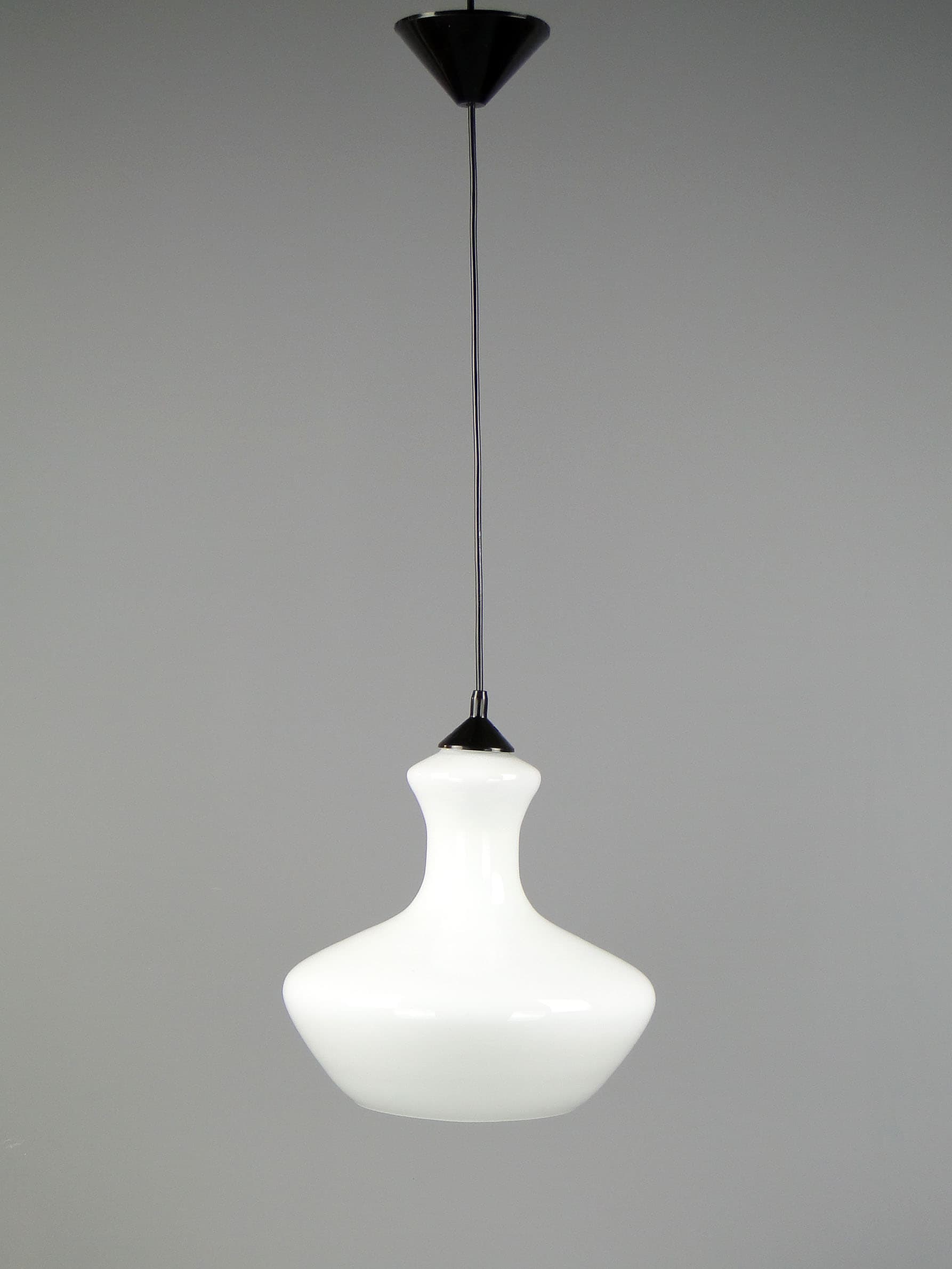 Pendant lamp Pop Art, white glass, Polam Meos, Poland, 1960s - 40673