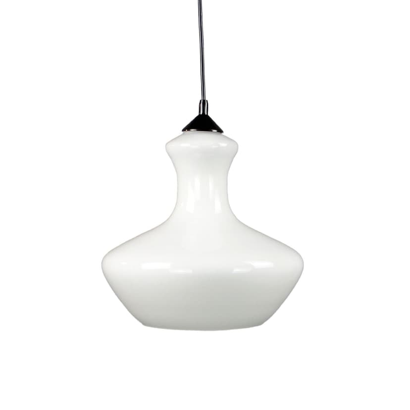 Pendant lamp Pop Art, white glass, Polam Meos, Poland, 1960s