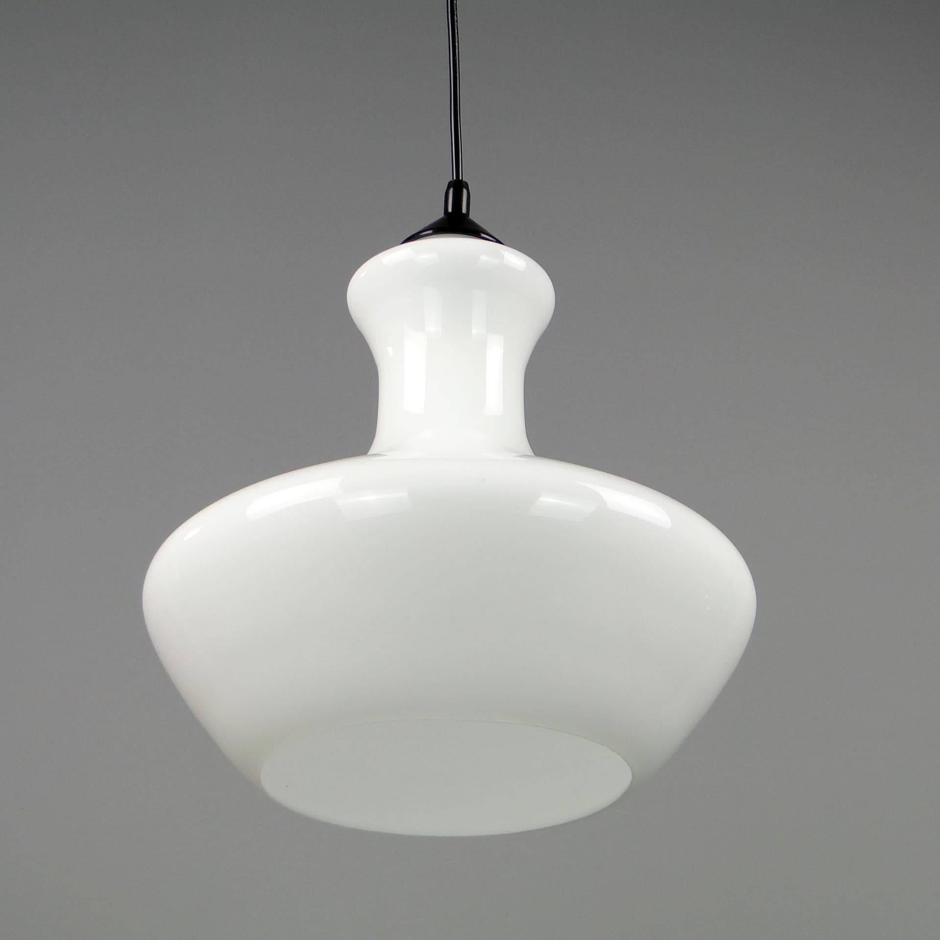 Pendant lamp Pop Art, white glass, Polam Meos, Poland, 1960s - 40676