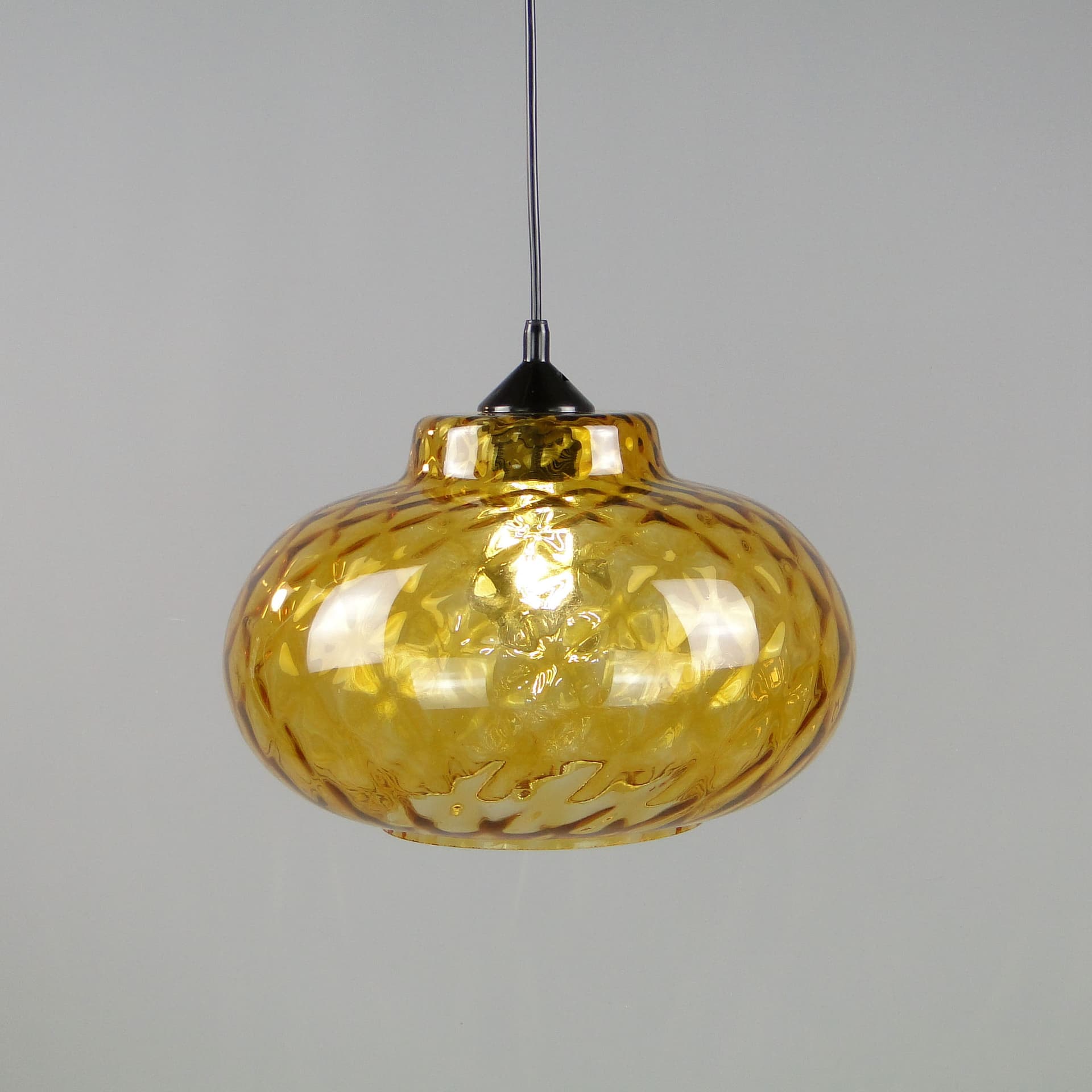 Pendant lamp, yellow glass, Lumet, Poland, 1960s. - 40663