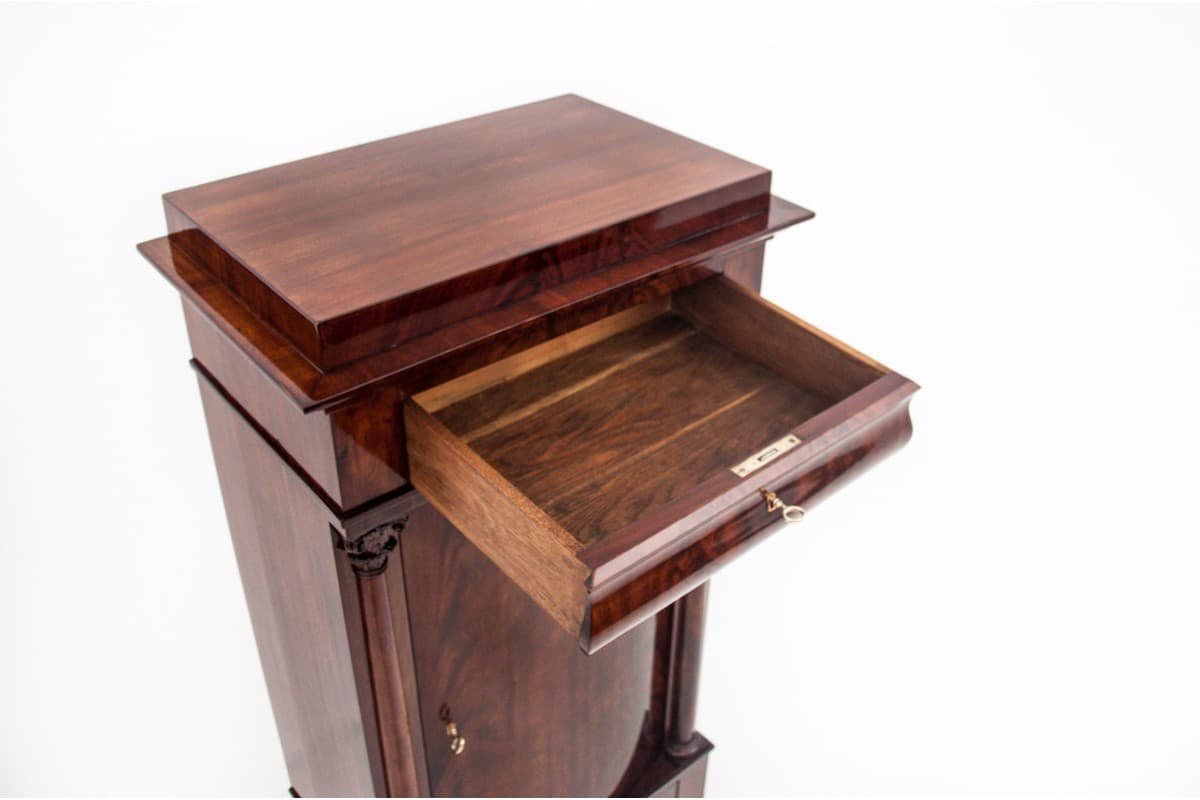 Komoda-słupek neobarokowa, mahoń miedziany, Europa Północna, XIX wiek - 77692