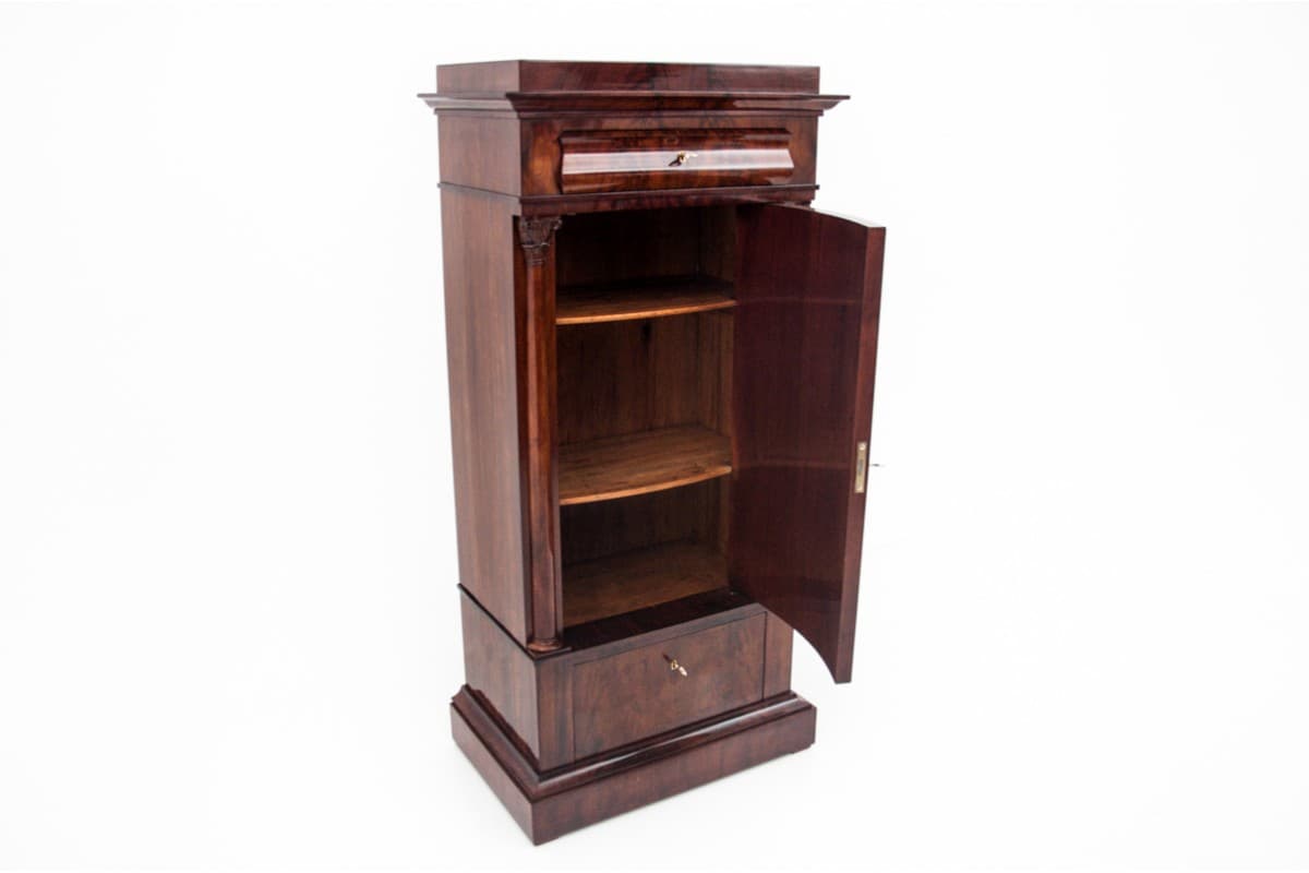 Komoda-słupek neobarokowa, mahoń miedziany, Europa Północna, XIX wiek - 77693