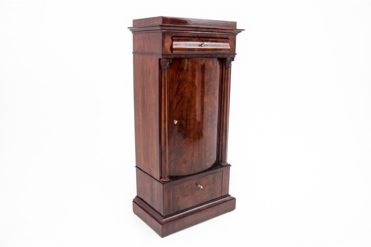Komoda-słupek neobarokowa, mahoń miedziany, Europa Północna, XIX wiek - 77690