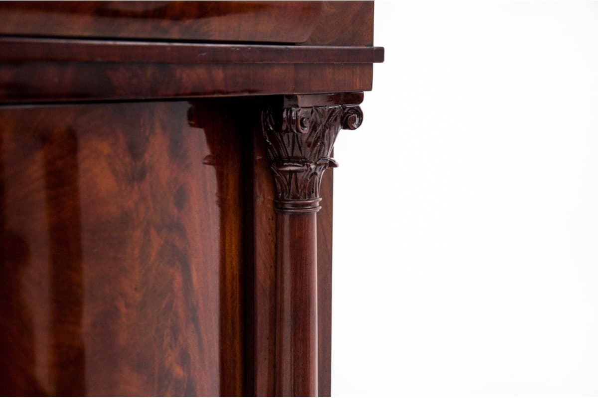 Komoda-słupek neobarokowa, mahoń miedziany, Europa Północna, XIX wiek - 77697