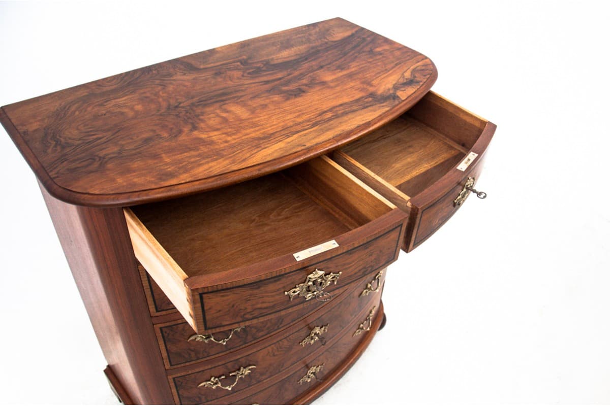 Komoda, styl Rokoko, drewno brąz ciemny, Europa Północna, początek XX wieku - 77714