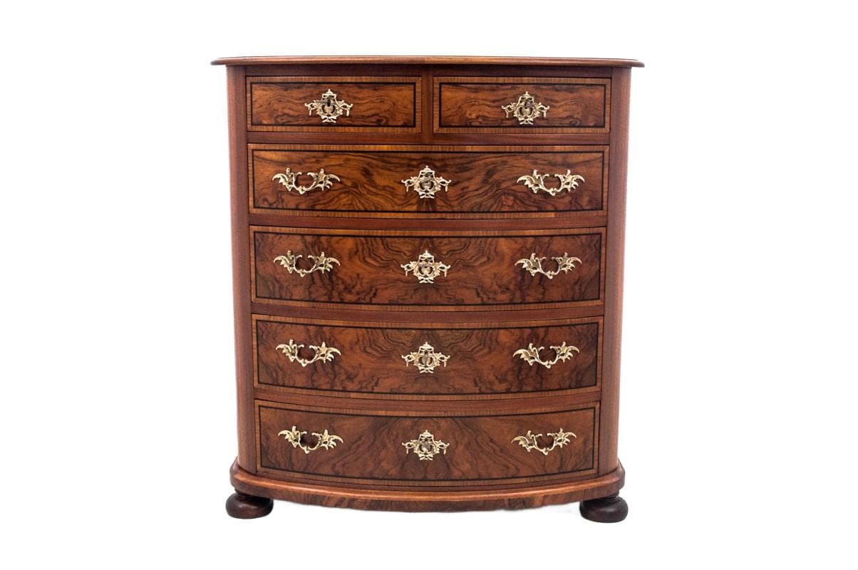 Komoda, styl Rokoko, drewno brąz ciemny, Europa Północna, początek XX wieku