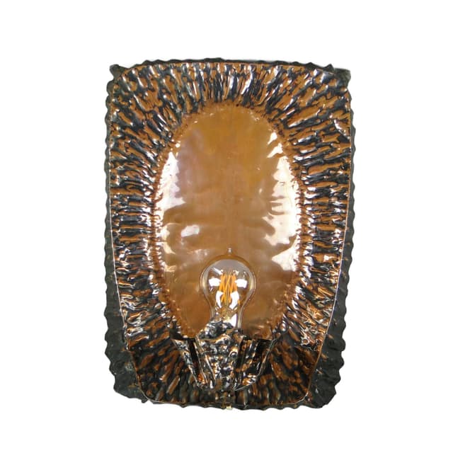 Kinkiet Brutalism, miedź, Polska, lata 60. - WYMIARY