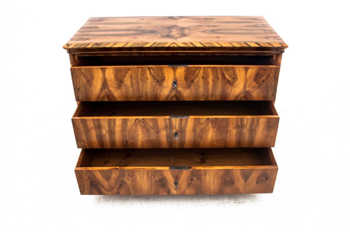 Komoda Biedermeier, orzech jasnobrązowy, Europa Północna, XIX w. - 77745