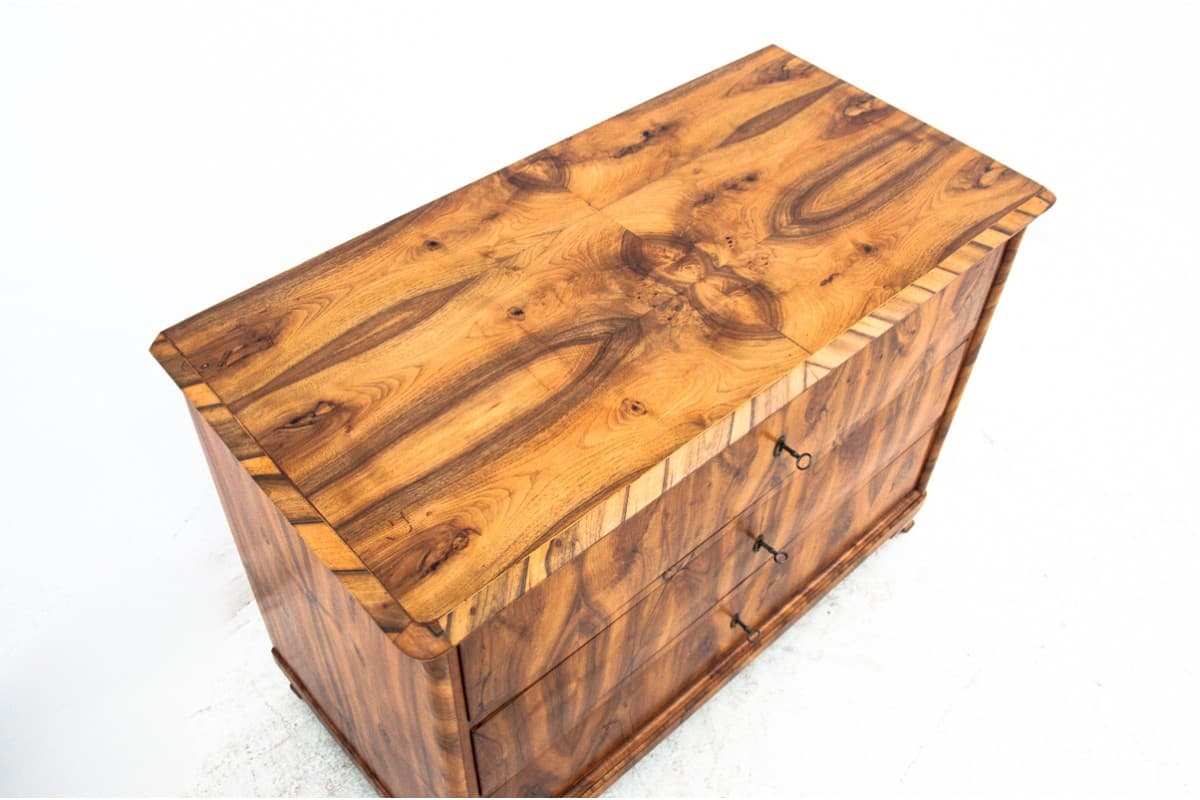 Komoda Biedermeier, orzech jasnobrązowy, Europa Północna, XIX w. - 77746