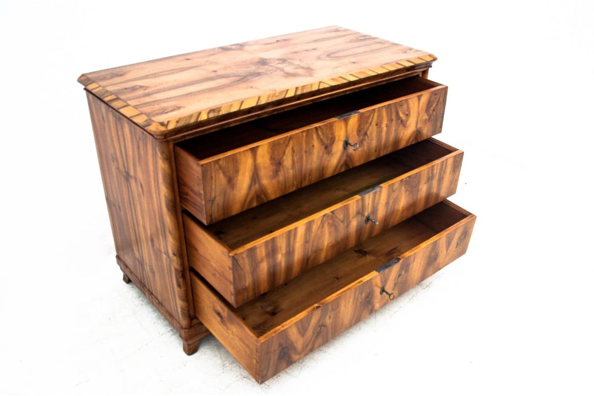 Komoda Biedermeier, orzech jasnobrązowy, Europa Północna, XIX w. - 77744