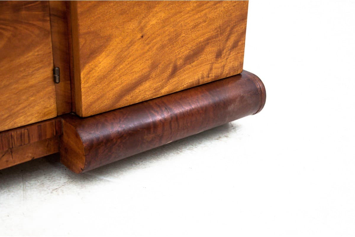 Sideboard-bar Art Deco, golden wood, Poland, 1950s - 77767