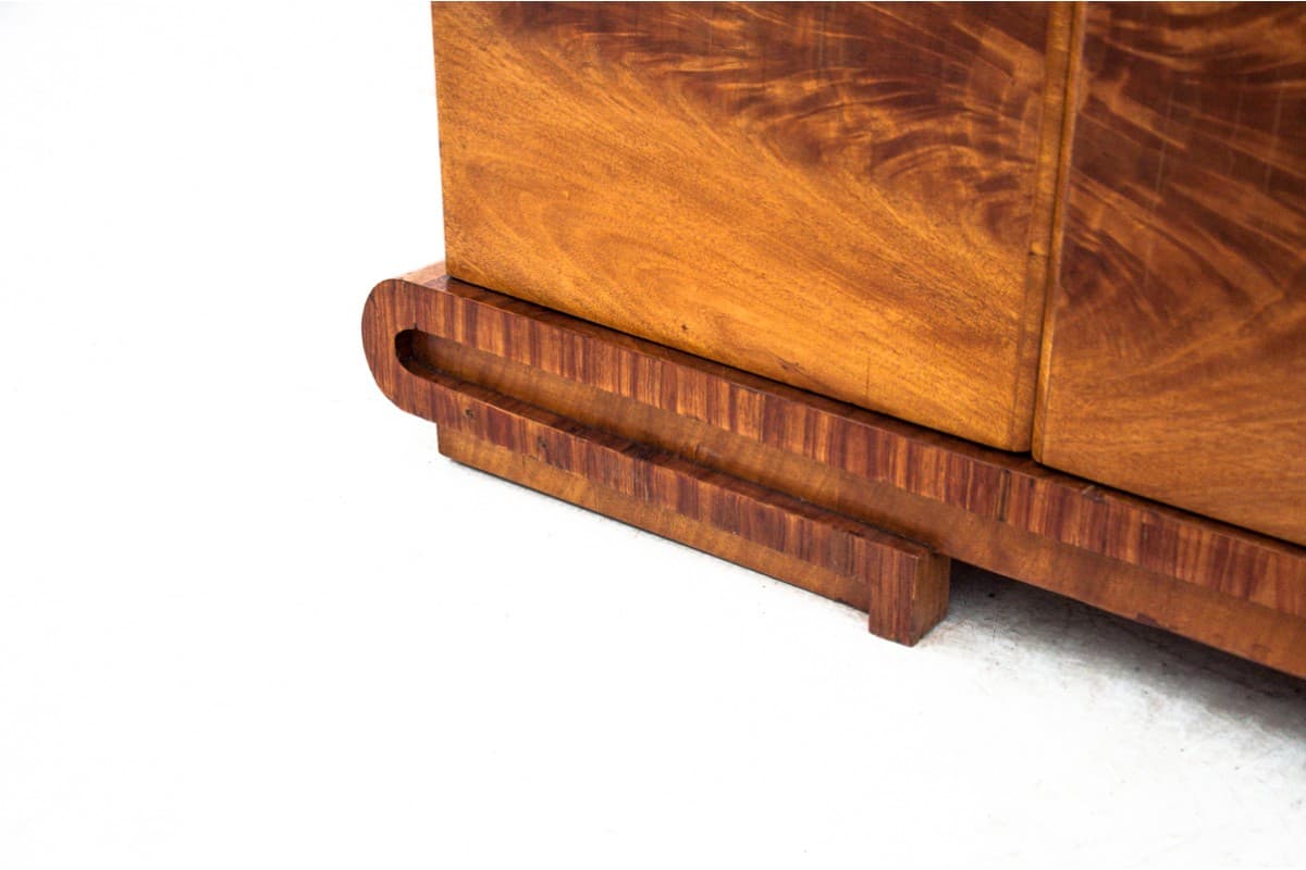 Sideboard-bar Art Deco, golden wood, Poland, 1950s - 77766